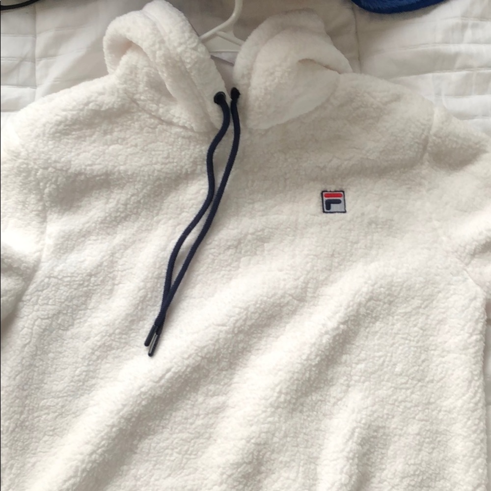 Fila white sherpa hoodie